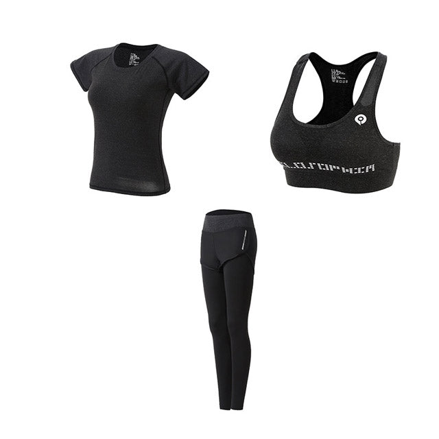 Women Yoga Sport Suit quick Dry Bra Set 5 Piece Female Short-sleeved shorts long pants Outdoor Sportswear Fitness suit eprolo