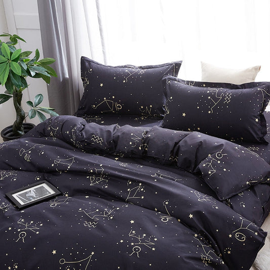 NO PILLING NO FADE Bedding Sets Single King Size 2-3PCS Star Duvet Cover Set, 4PCS Set For Duvet cover Bed Sheet Pillowcase eprolo