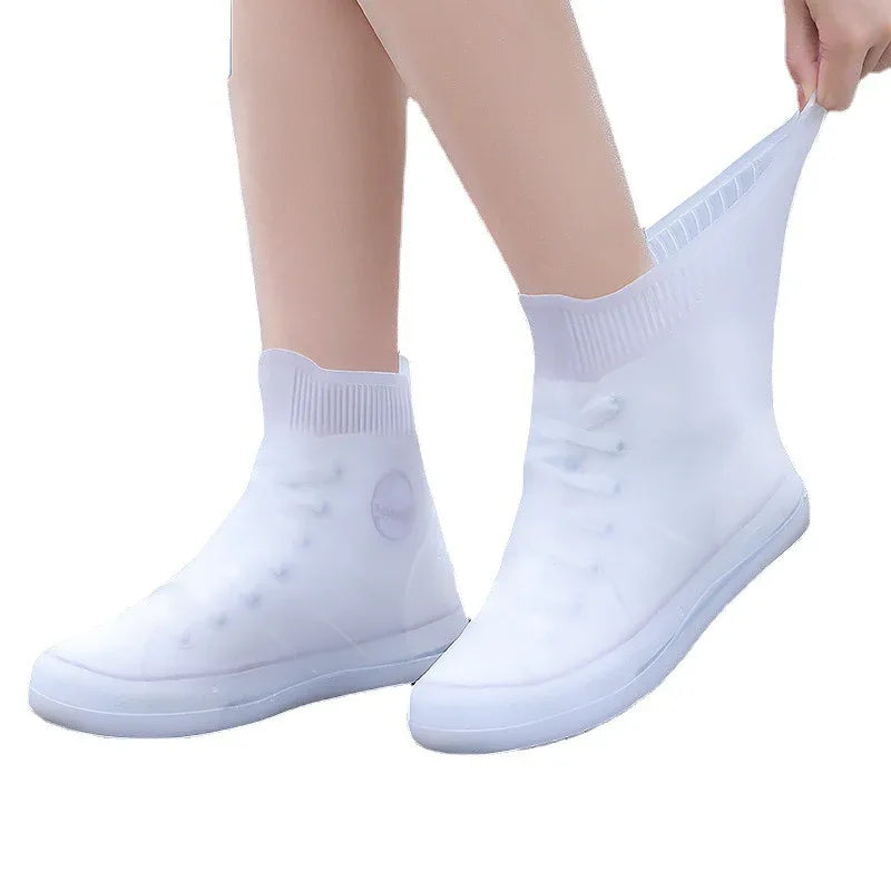 Shoe covers for men's and women's rain shoes, waterproof silicone rain cover shoes, thickened and wear-resistant in rainy days - Shello's Creative Boutique