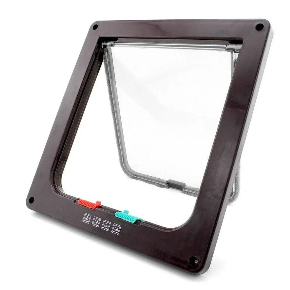 Dog Cat lock Flap Door ABS durable Puppy Pet Door 4 Way Security Lock Gate indoor use Pet Supplies - Shello's Creative Boutique