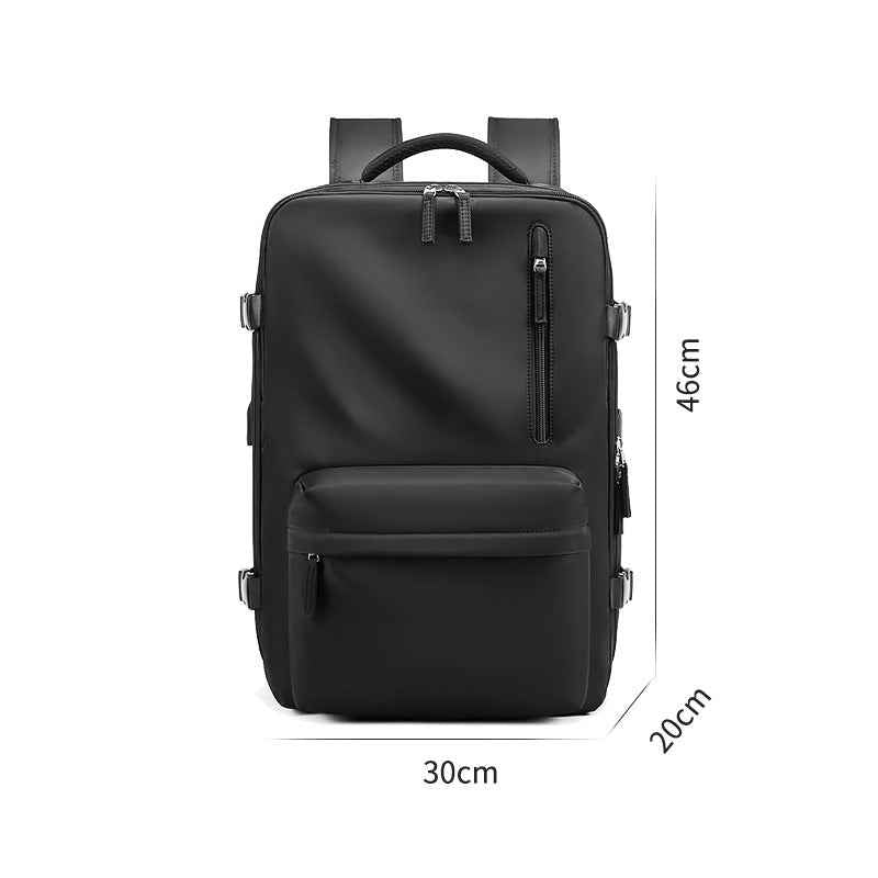 Waterproof Leather Laptop Backpack - 18 Inch Vintage Unisex School Bag for Men with USB Port