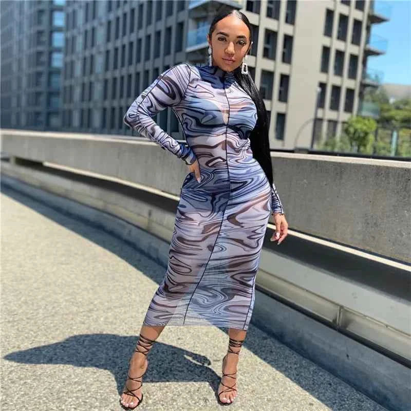 Sexy Mesh Dress for Women – Fall Fashion Party Wear