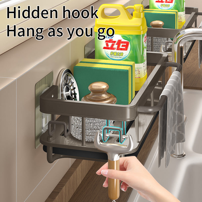 Wipe Rack Kitchen Storage Rack Without Punching Shelves Wall Mounted Spice Rack Home Drainert eprolo