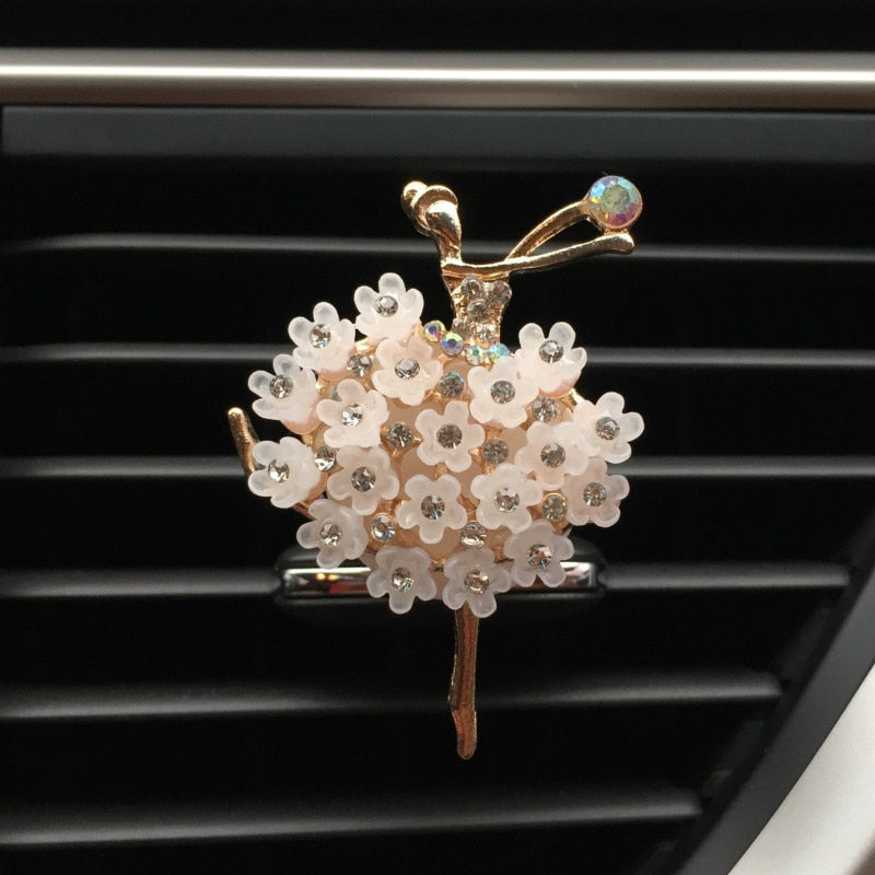Car Aroma Diffuser Fragrance For Car Flavoring Air Fresheners Auto Perfume Car Smell Vent Clip Ballet Bling Car Accessory Girls eprolo