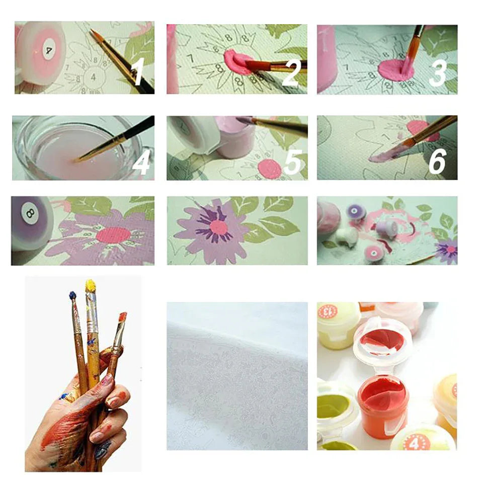 Oil Painting By Numbers DIY Hand Painted Swimming Dog Canvas Wall Art Coloring Animals Fish Pictures Drawing Home Decor Gifts - Shello's Creative Boutique