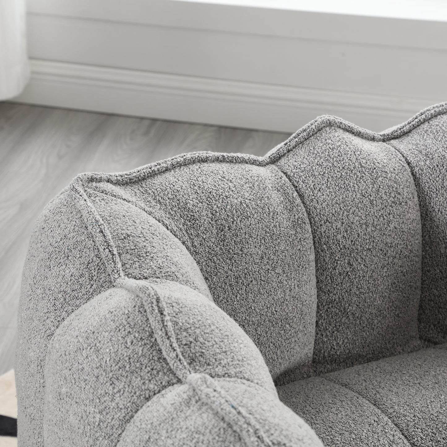 Soft Bean Bag Chair with High Resilient Foam(Chips)for living room and bedroom,Comfortable Square Lazy Sofa with Footstool eprolo