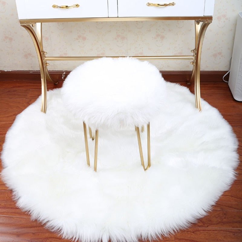 30*30CM Soft Artificial Sheepskin Rug Chair Cover Bedroom Mat Artificial Wool Warm Hairy Carpet Seat Textil Fur Area Rugs eprolo