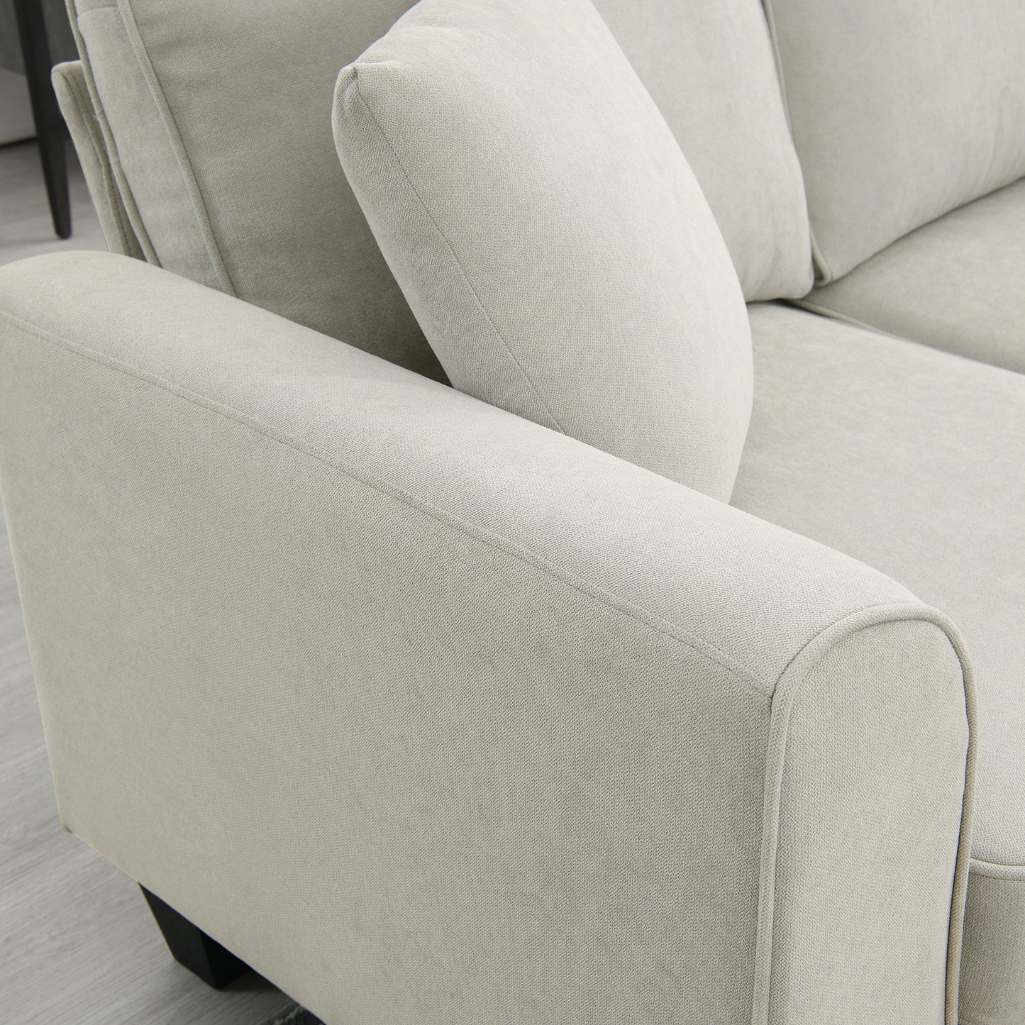 Modern U-Shape Sectional Sofa – 7-Seat Fabric Sofa Set with Pillows for Living Room, Apartment & Office