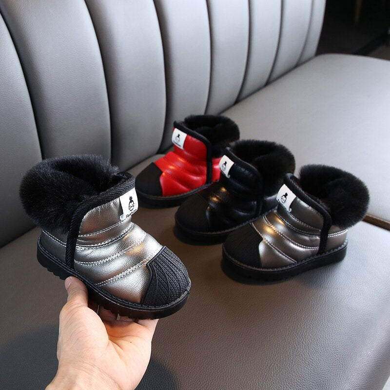 Winter Baby Girls Boys Snow Boots Warm Outdoor Children Boots Waterproof Non-slip Kids Plush Boots Infant Cotton Shoes eprolo