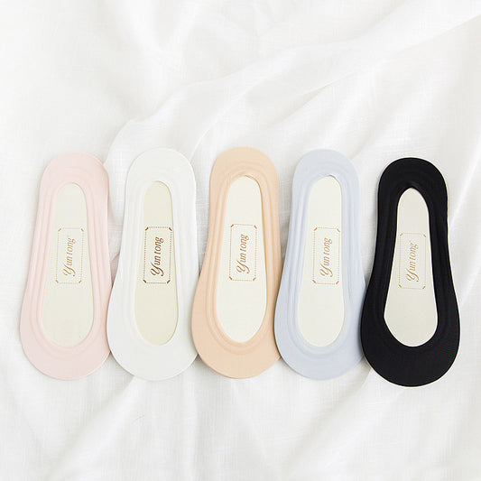 Ice Silk Invisible Boat Socks – Ultra-Thin, Non-Slip Comfort for Women