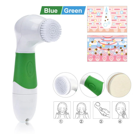 7-in-1 Electric Facial Cleansing Brush – Deep Pore Cleaner & Skin Massager for Face & Body - Shello's Creative Boutique