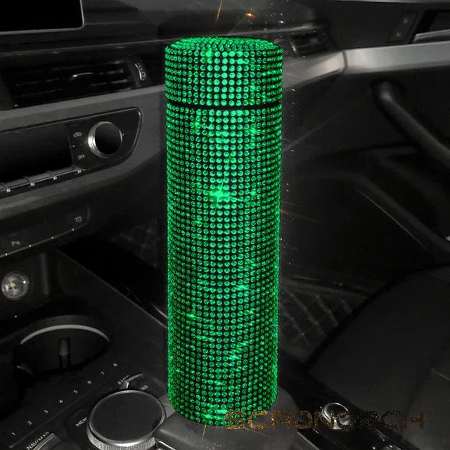 Bling Rhinestone Thermos Bottle Insulated Double Wall Stainless Steel Water Bottle Coffee Travel Car Coffee Mug Cup Vacuum Flask - Shello's Creative Boutique