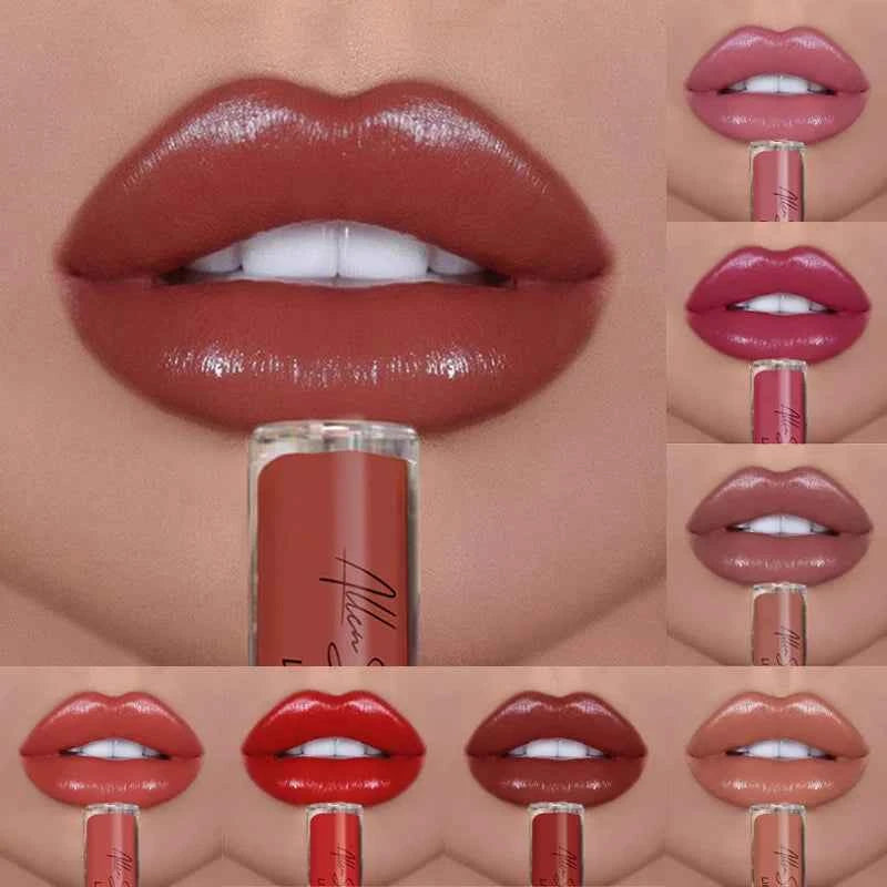Nude Shiny Liquid Lip Gloss - Matte Glitter Shimmer Moisturizing Long-lasting Lipstick