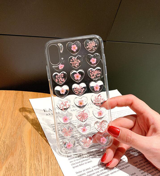 3D Love Heart Glitter Phone Case - Bling Soft Cover for iPhone 5 to XS Max