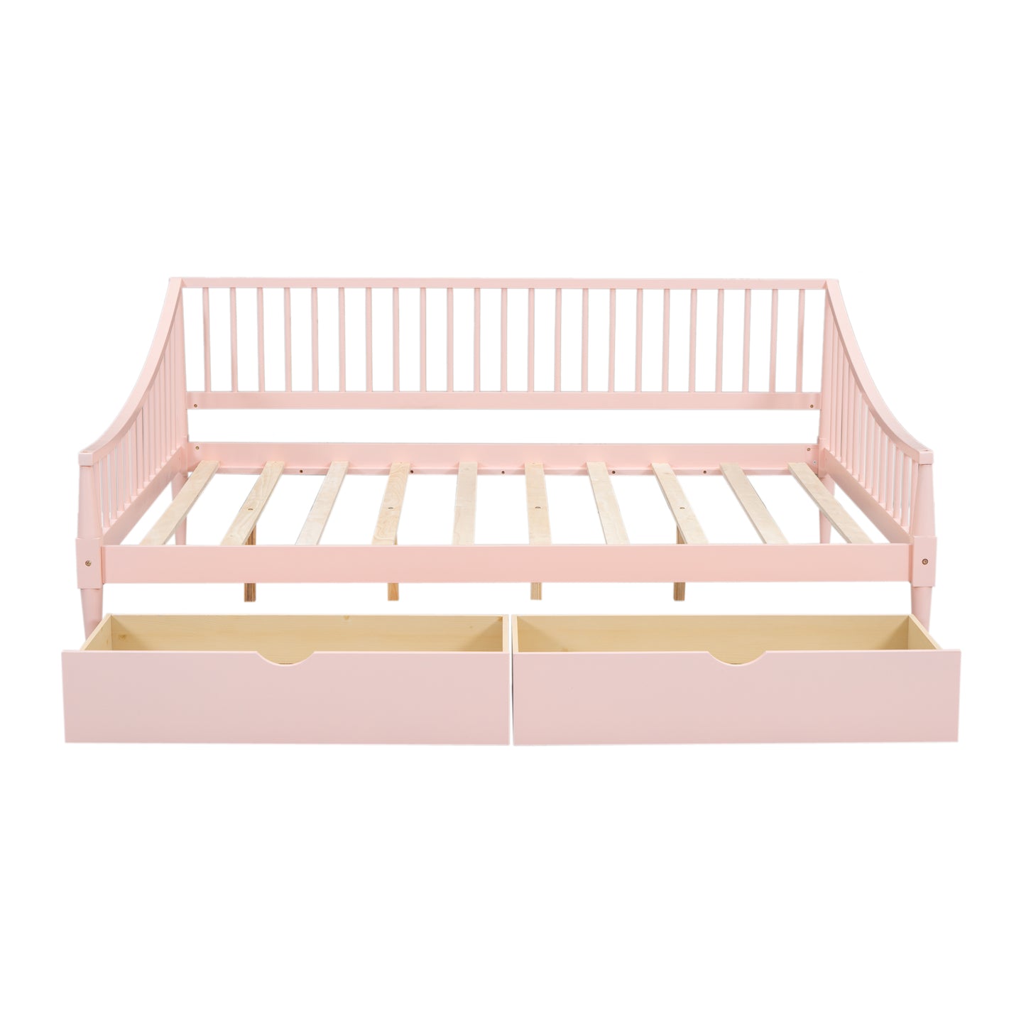 Full Size Daybed with Two Storage Drawers and Support Legs Pink Shello Creative Boutique