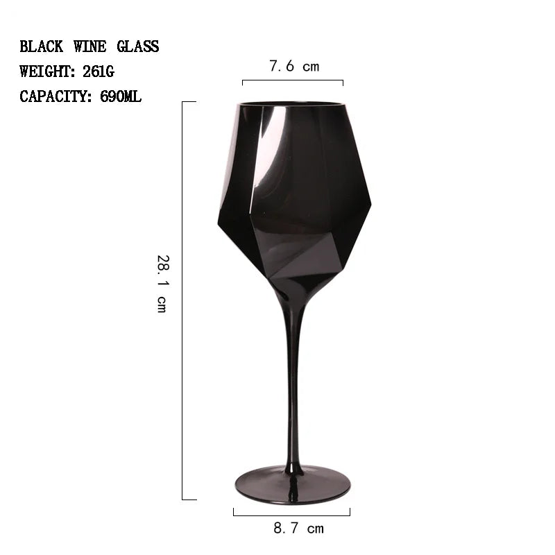 Pure Black Crystal Golden Edge Red Wine Glass Goblet Light Luxury Simple Model Room Special Champagne Glasses Kitchen Utensils eprolo