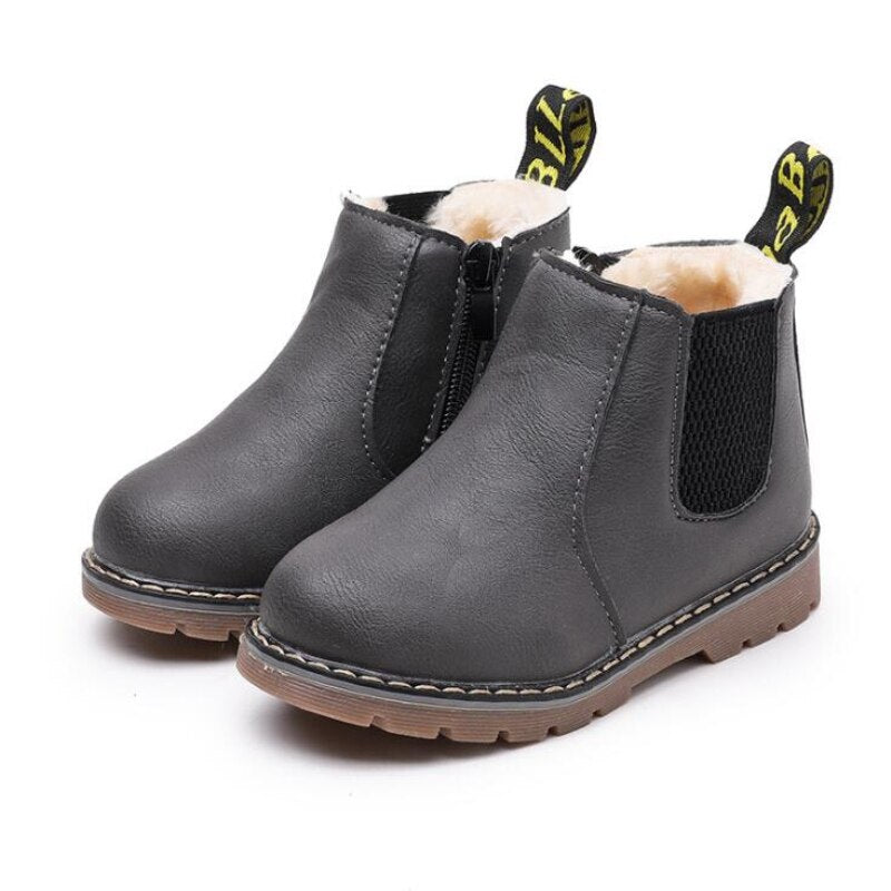limited Winter Rain Boots Short Boots Big Boy Children's Shoes Boys Short Boots England Leather shoes Girls Boot New botas eprolo