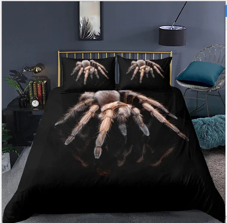 Spider series 3D digital printing bedding cover three piece set - Shello's Creative Boutique