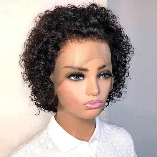 New Front Lace Pixie Wig - Premium Short Human Hair Headgear - Shello's Creative Boutique