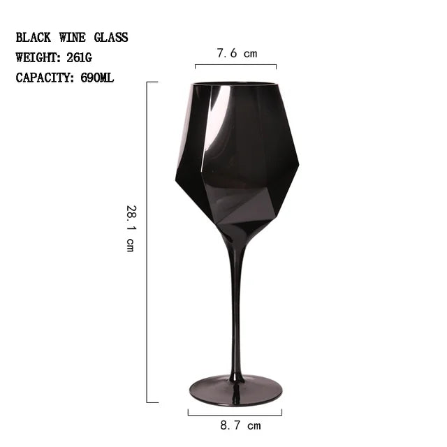 Pure Black Crystal Golden Edge Red Wine Glass Goblet Light Luxury Simple Model Room Special Champagne Glasses Kitchen Utensils eprolo
