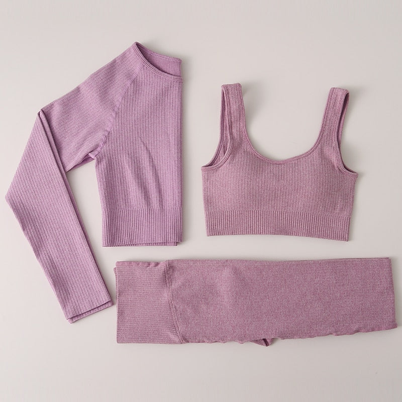 Women Gym Clothing Female High Waist Yoga Pants Tracksuit Women Fitness Clothing 2 Piece Set -Shello's Creative Boutique