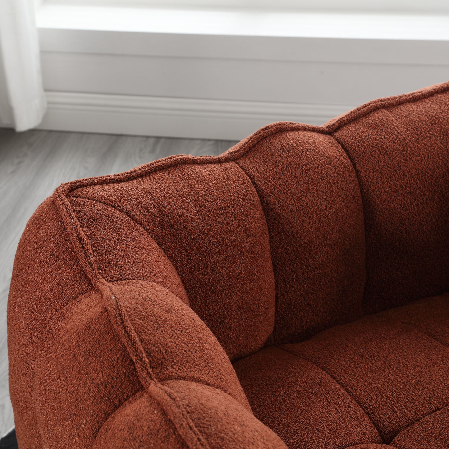 Soft Bean Bag Chair with High Resilient Foam(Chips)for living room and bedroom Comfortable Square Lazy Sofa with Footstool eprolo