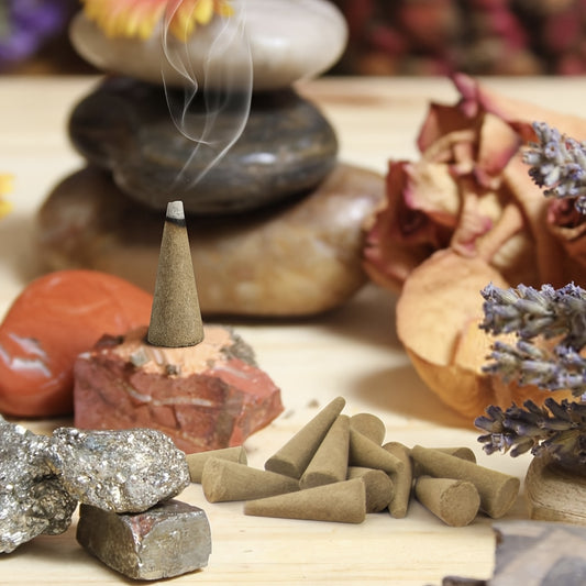 100pcs Sandalwood & Mugwort Incense Cones - Long-Lasting Fragrance for Home & Yoga