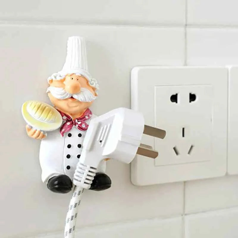 2pcs Cute Self Adhesive Wall Hook for Kitchen Hanger and Plug Holder