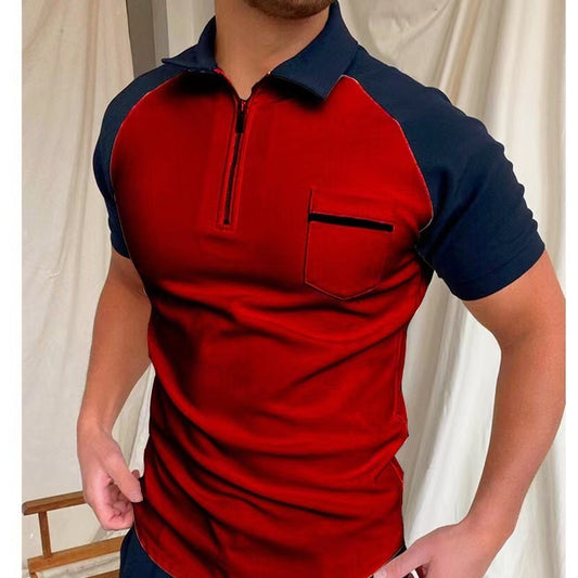 Leisure Collage Print Raglan Sleeve Lapel Collar Polo Shirt Shello's Creative Boutique