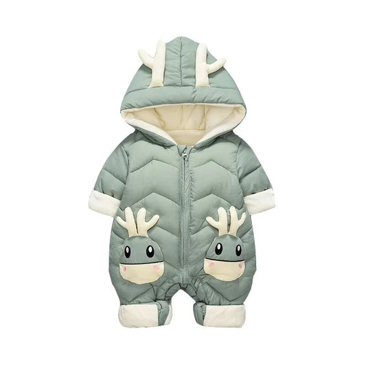 OLEKID Baby Winter Snowsuit Plus Velvet Thick Baby Boys Jumpsuit 0-2 Years Newborn Romper Baby Girls Overalls Toddler Coat - Shello's Creative Boutique