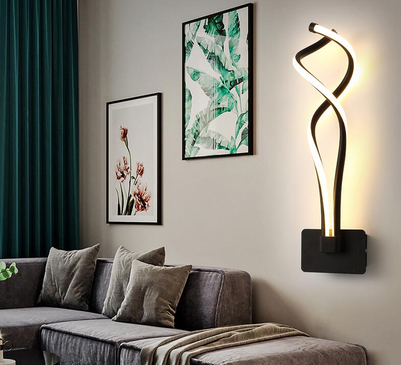 Modern Minimalist Wall Lamps Living Room Bedroom Bedside 16W AC96V-260V LED Sconce black white Lamp Aisle Lighting decoration eprolo