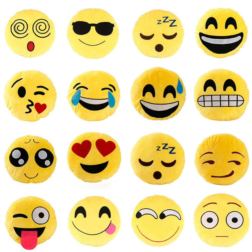 Adorable Emoji Face Pillow - 30cm Round Cushion for Kids & Adults
