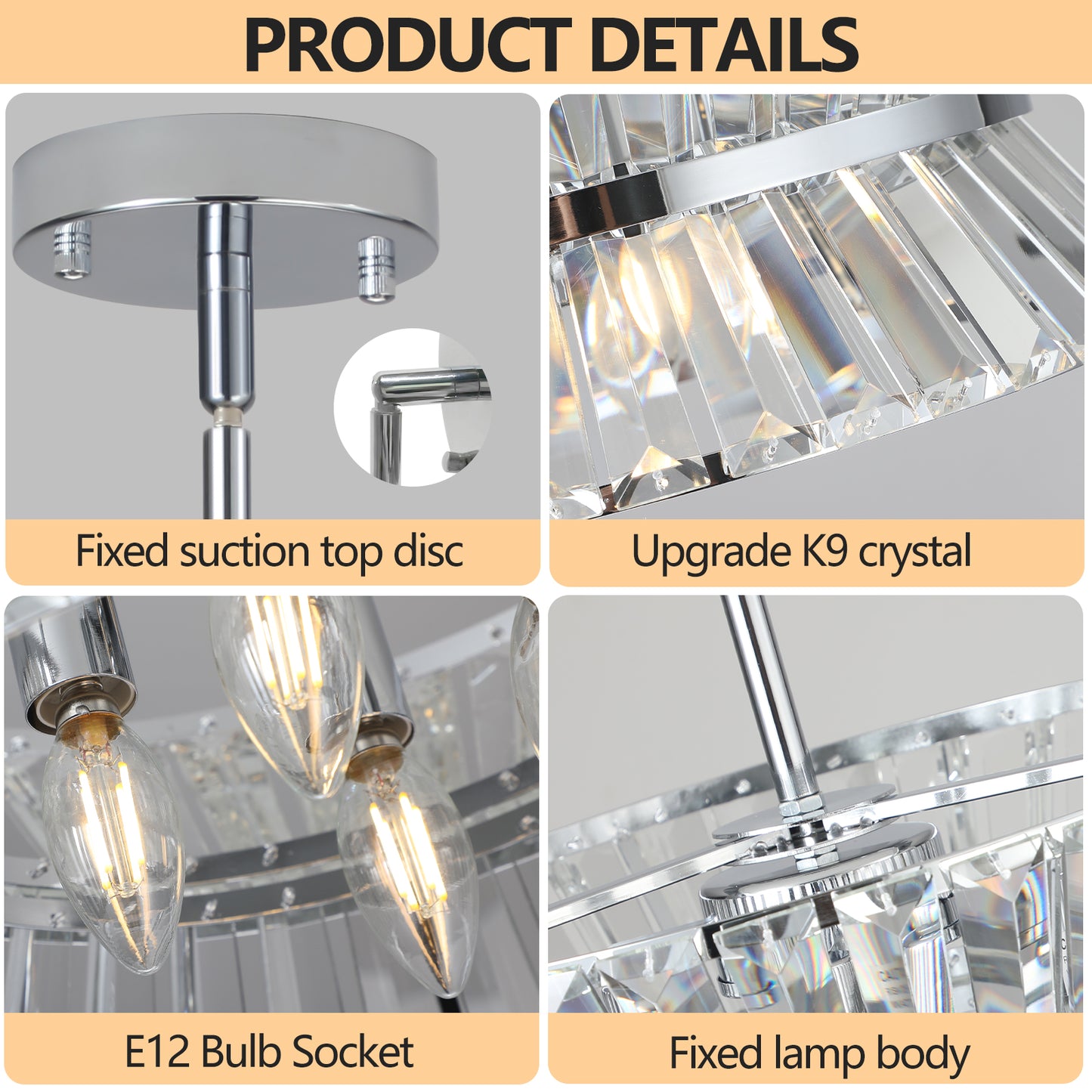 Modern Crystal Chandelier for Living-Room Round Cristal Lamp Luxury Home Decor Light Fixture eprolo