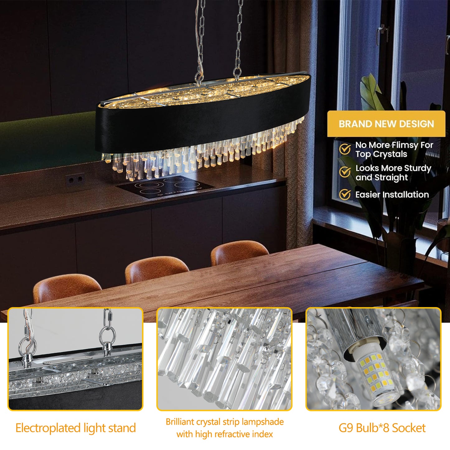 Modern Crystal Chandelier for Living-Room Cristal Lamp Luxury Home Decor Light Fixture eprolo