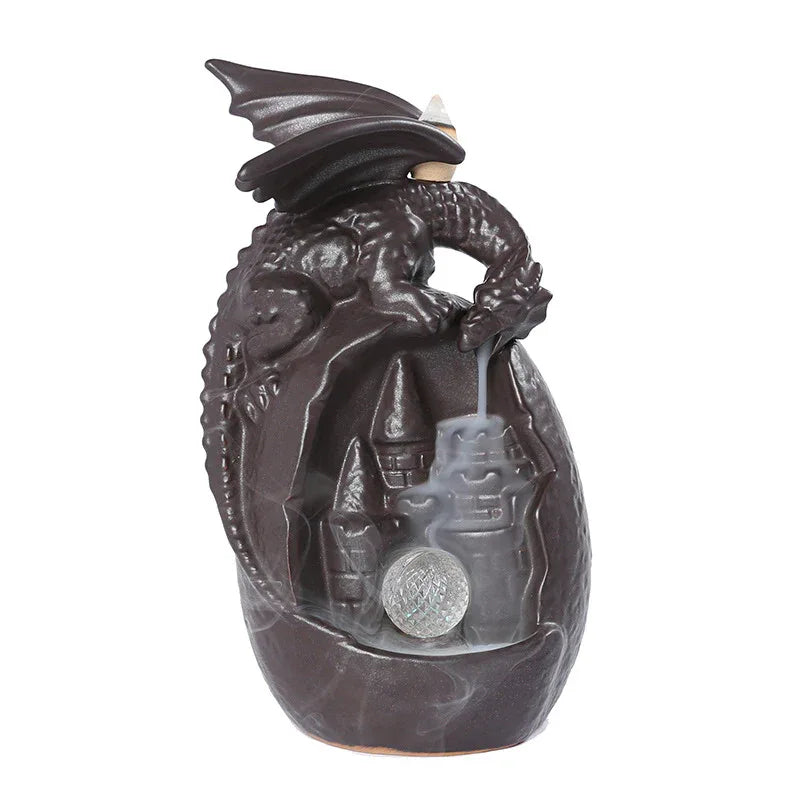 European Style Ceramic Pterosaur Back Flow Incense Burner – Mystical Aromatherapy & Home Decor - Shello's Creative Boutique