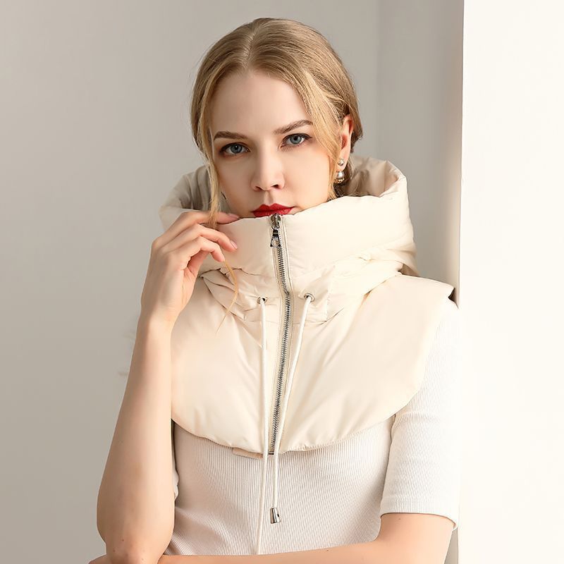 Down cold hat with warm matching coat fake collar hat thickened windproof outdoor cycling men's and women's same style toe cap eprolo