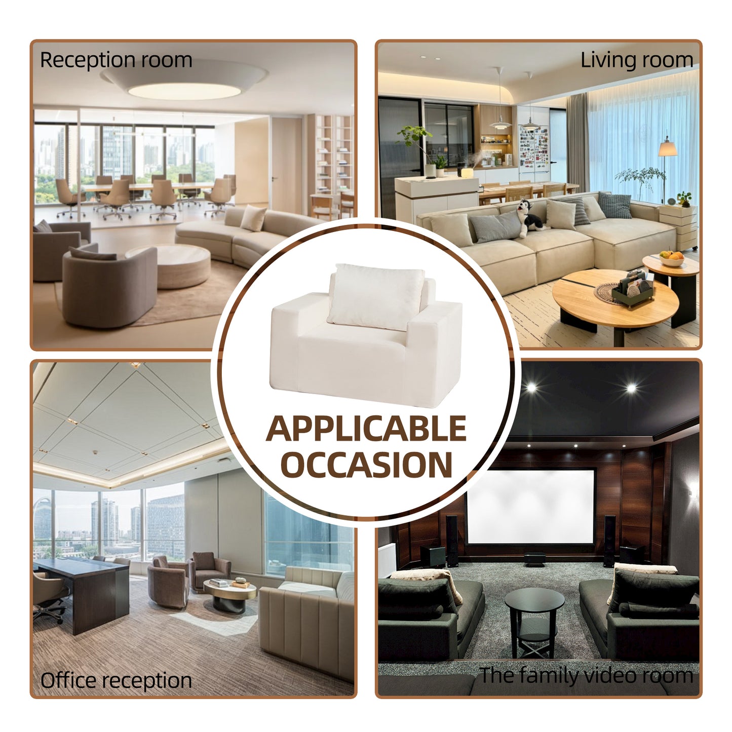 Sofa in a box Foam Sofa Couch with Pillow, Bean Bag Chairs for Adults Stuffed High-Density Foam eprolo