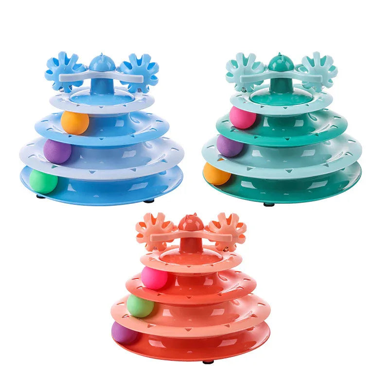 Cat Turntable Toy - 4-Layer Track Ball Interactive Pet Toy - Shello's Creative Boutique