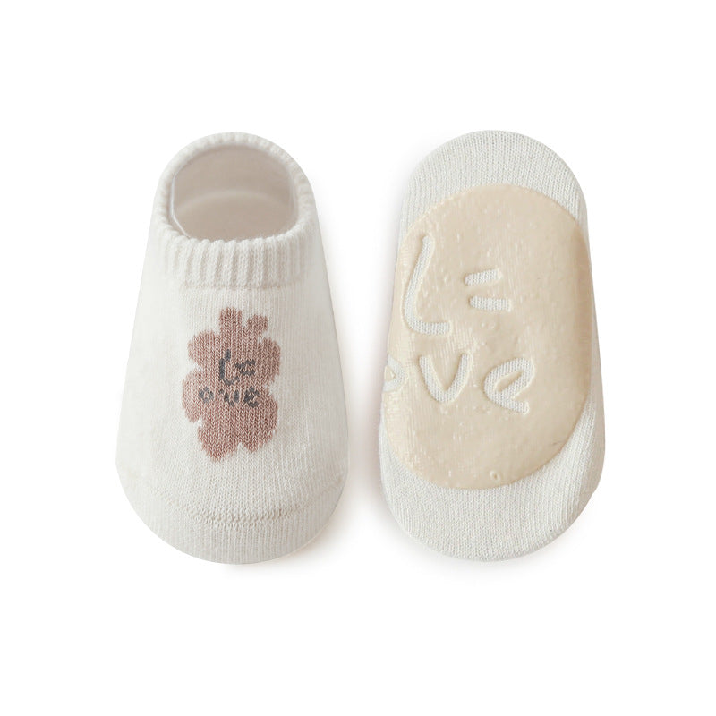 Spring And Summer New Baby Floor Socks Combed Cotton Non-Slip Indoor Cool Children Toddler Socks Cartoon Short Boat Socks eprolo