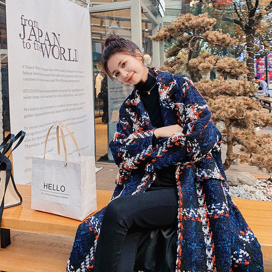 Plaid Woolen Overcoat Women Clothing Mid-Length Shello Creative Boutique