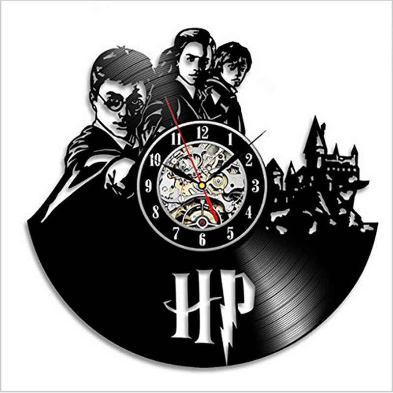 Harry Potter Vinyl Record Clock Wall Clock Vinyl Creative Skeleton Record Clock Vinyl Record Wall Clock