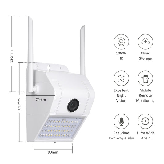 1080P Multifunctional WIFI Wireless Surveillance Outdoor Wall Light Webcam Security Camera PIR Motion Detection IP65 Waterproof eprolo