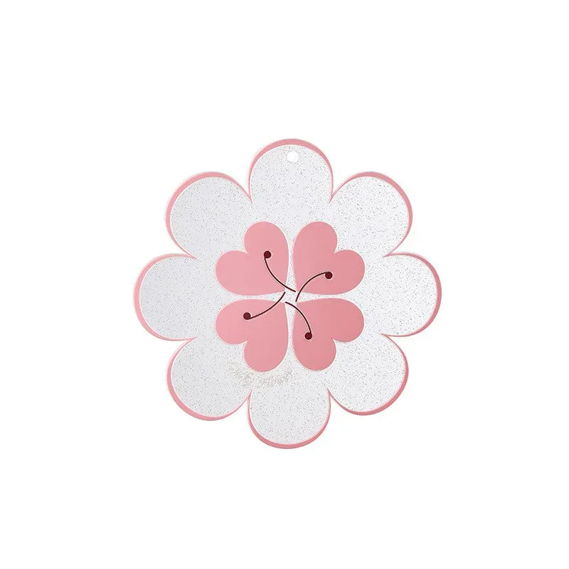 Lucky Flower Heat Insulation Mat Simple Wind Table Heat Insulation Mat Anti scalding Bowl and Dish Mat Household Plate Mat PVC Mat - Shello's Creative Boutique