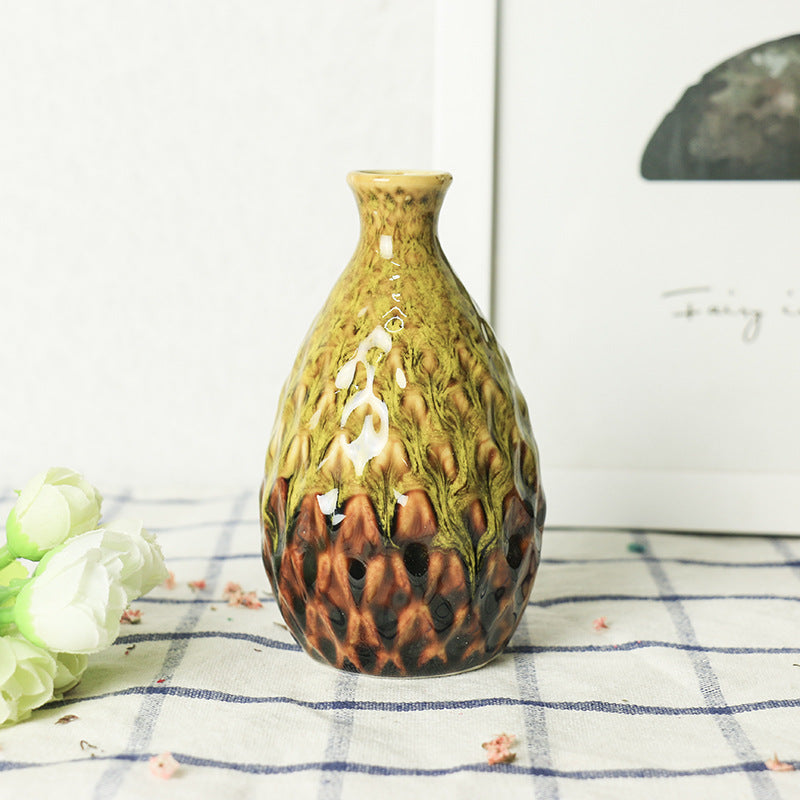 Ceramic Aromatherapy Bottle Creative Home Mini Ceramic Vase Ornament Decoration Hydroponic Small Vase Concave Bottle Convex Bottle eprolo