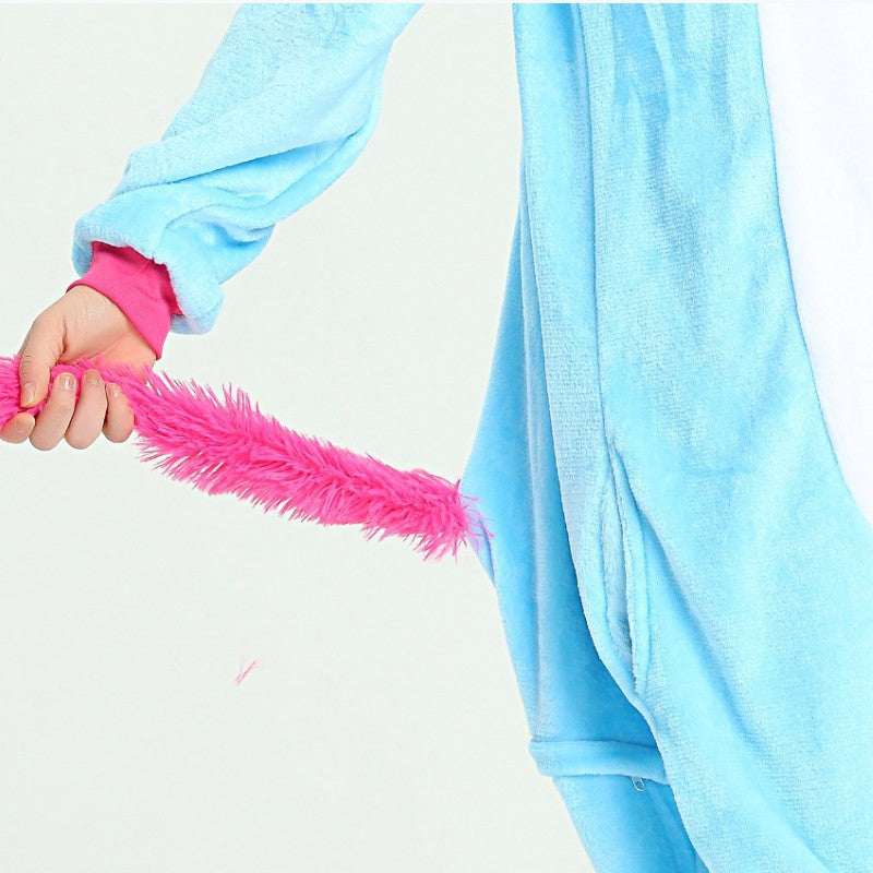 Flannel Cartoon Animal Onesie Pajamas - Cozy One-Piece for Adults & Teens