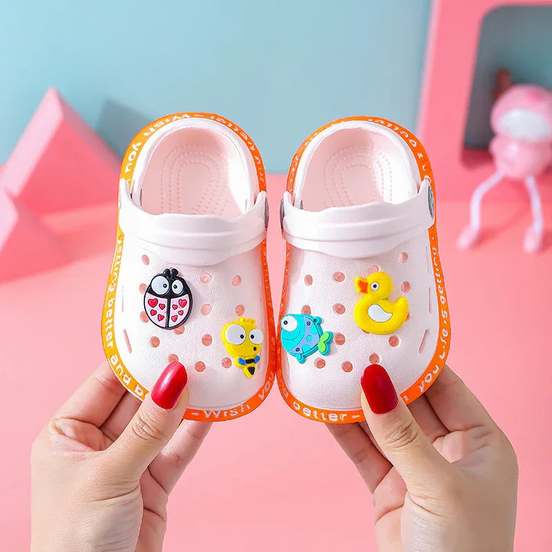 Baby Sandals Male Summer Toddler Cartoon 1-3 Years Old 2 Girls Hole Shoes Soft Bottom Non-Slip Baby Beach Sandals - Shello's Creative Boutique