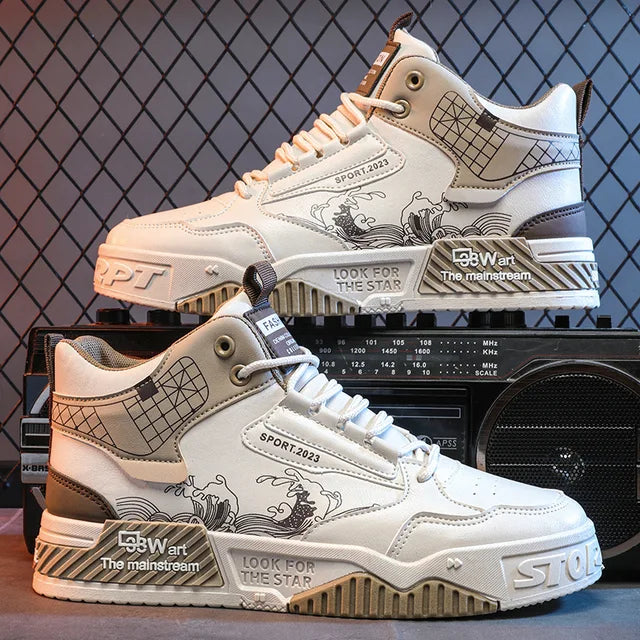 Height increasing white board shoes casual sports high top shoes eprolo