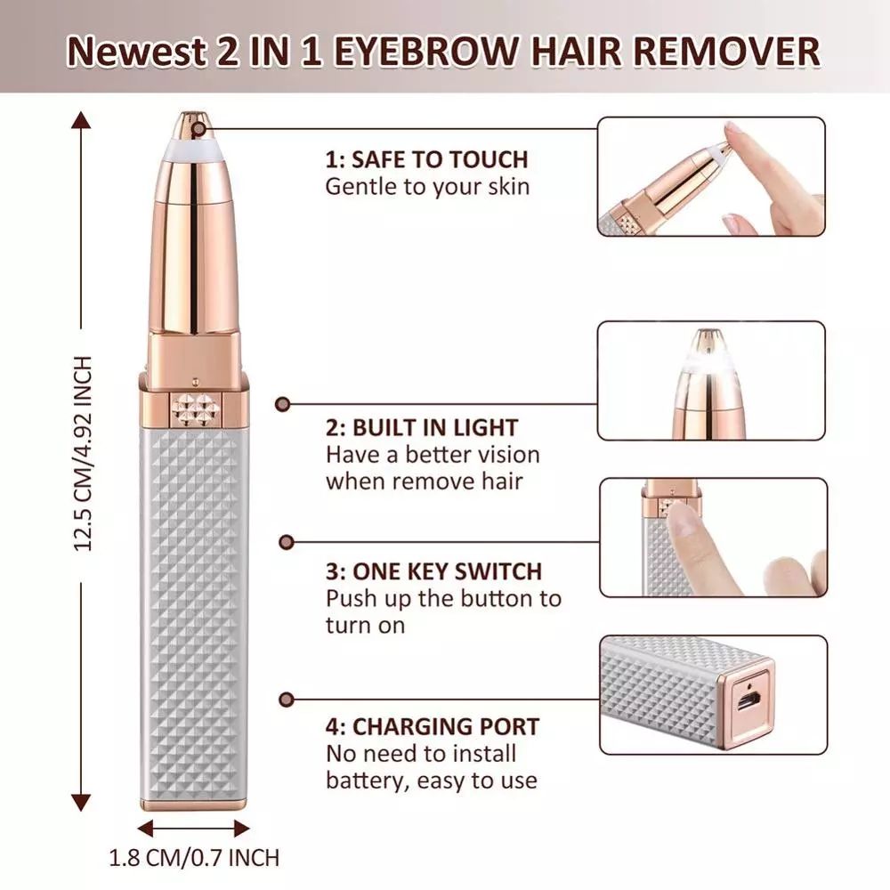 4-In-1 Lipstick Shaver Electric Eyebrow Trimmer Women's Shaving Instrument Eyebrow Trimmer Multi-Function Rechargeable Shaving eprolo