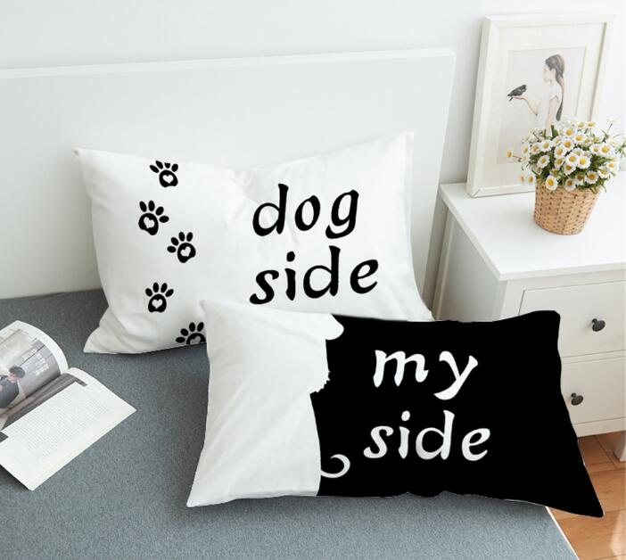 1pair 3D printing Bedding  cat&dog side Pillowcase Decorative eprolo