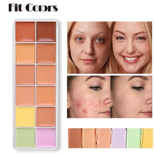 Fit Colors 12 Color Concealer Natural Moisturizing Long Lasting Concealer 3D Concealer - Shello's Creative Boutique